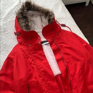 Red Fur Hooded Jacket